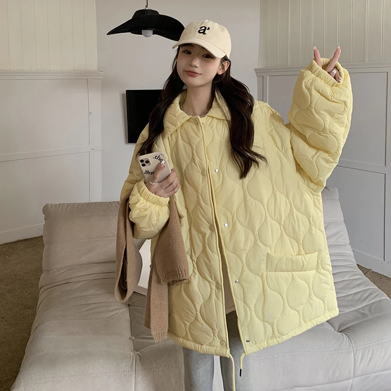 

Парка женская 2023, стильное зимнее пуховое пальто из хлопка, Женская куртка с хлопковой подкладкой, верхняя одежда, утепленные свободные ветрозащитные теплые зимние пальто