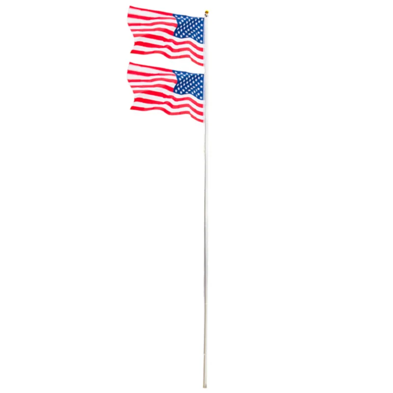 20ft Solemn Outdoor Decoration Sectional Halyard Pole US America Flag Flagpole Kit[US Stock]