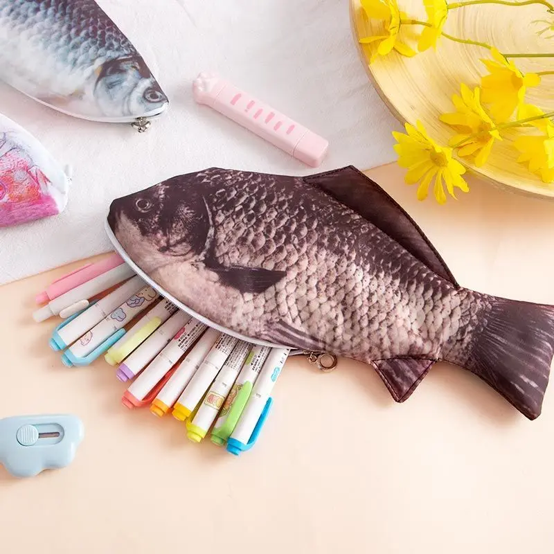 2023 Salted Fish Large Capacity Stationery Pencil Cases Creative Exclusive Design Cosmetic Bag Papeleria Cadeau Maitresse Ecole
