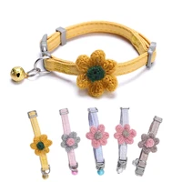 colorful cat collars adjustable breakaway buckle pet collar with bells and flowers cute collars charms cat accessories items