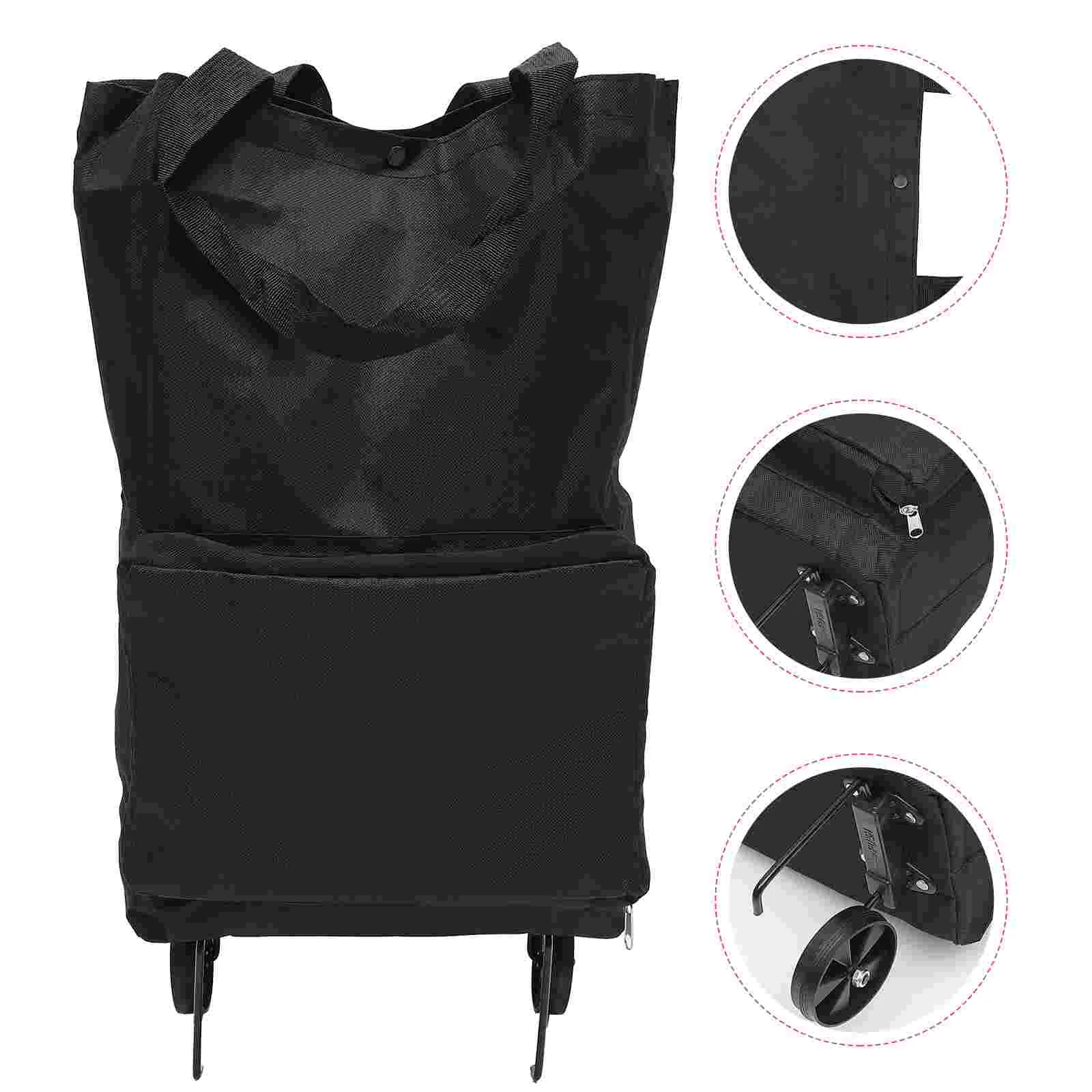 

Foldable Shopping Bag with Wheels Portable Grocery Bag Trolley Folding Shopping Bag Wagon