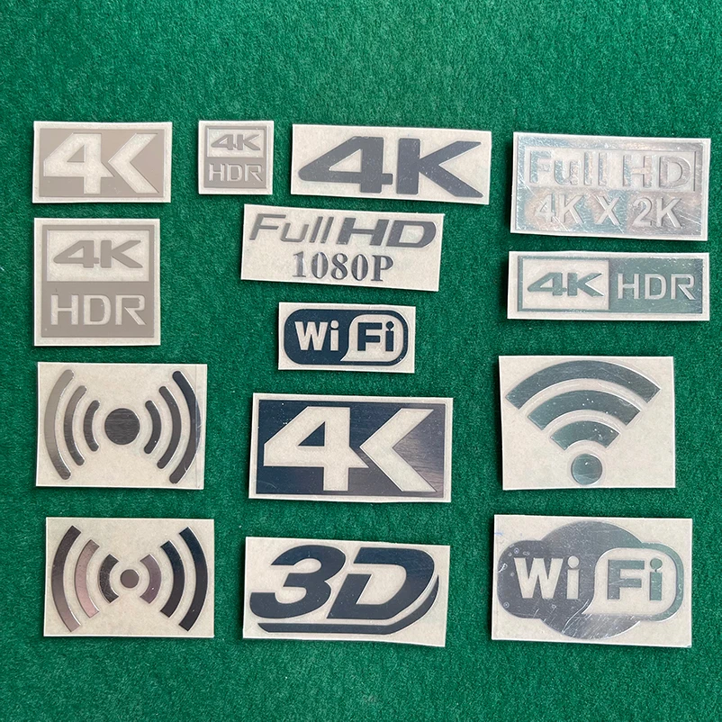 

4K HDR FHD HD сертифицированная этикетка ТВ монитор домашний кинотеатр Wi-Fi наклейка для телефона 3D 1080P FULL HD металлическая переводная наклейка