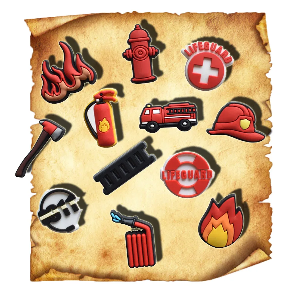 

Shoe Charms Decorations Fits for Crocs Accessories Fireman Pins Buckle Boys Girls Kids Women Teens Christmas Gifts Party Favors