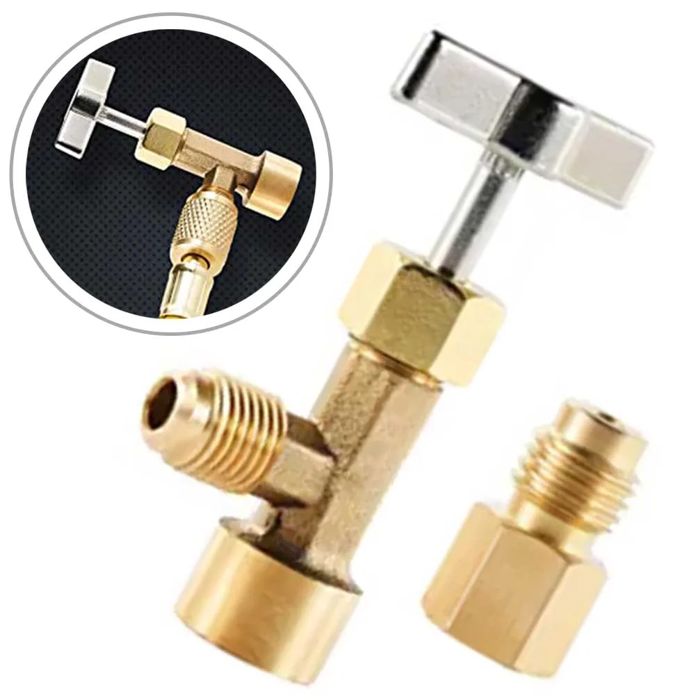 

2pcs 1/4inch SAE M16 Valve Refrigerant Tank Bottle Faucet Self-sealing Part Car Air Conditioning System HVAC R134a Can Tap Tool