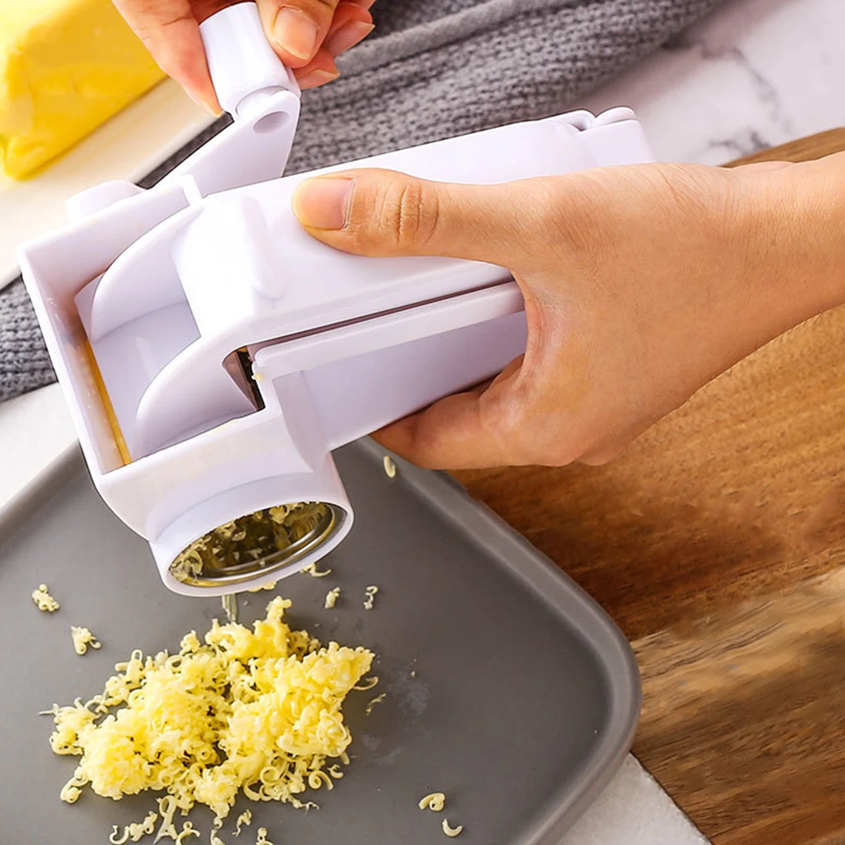 

Rotary Cheese Graters Manual Handheld Cheese Cutter with Stainless Steel Drum Hand Crank Cheese Shredder Kitchen Grater Tool for