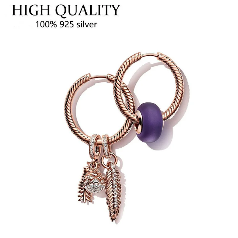 

Sterling Silver Earring Pendientes De Aro Moments Para Charm Double Hoop Earrings Women Earrings Fit Pan Earring Diy Jewelry