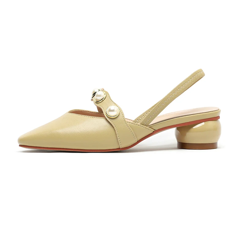 

Sandals Women Summer New 2022 Elegant Medium Heel Women's Shoes Pumps Slip-On White Luxury Sandals Heel Shoe casual Fashion Girl