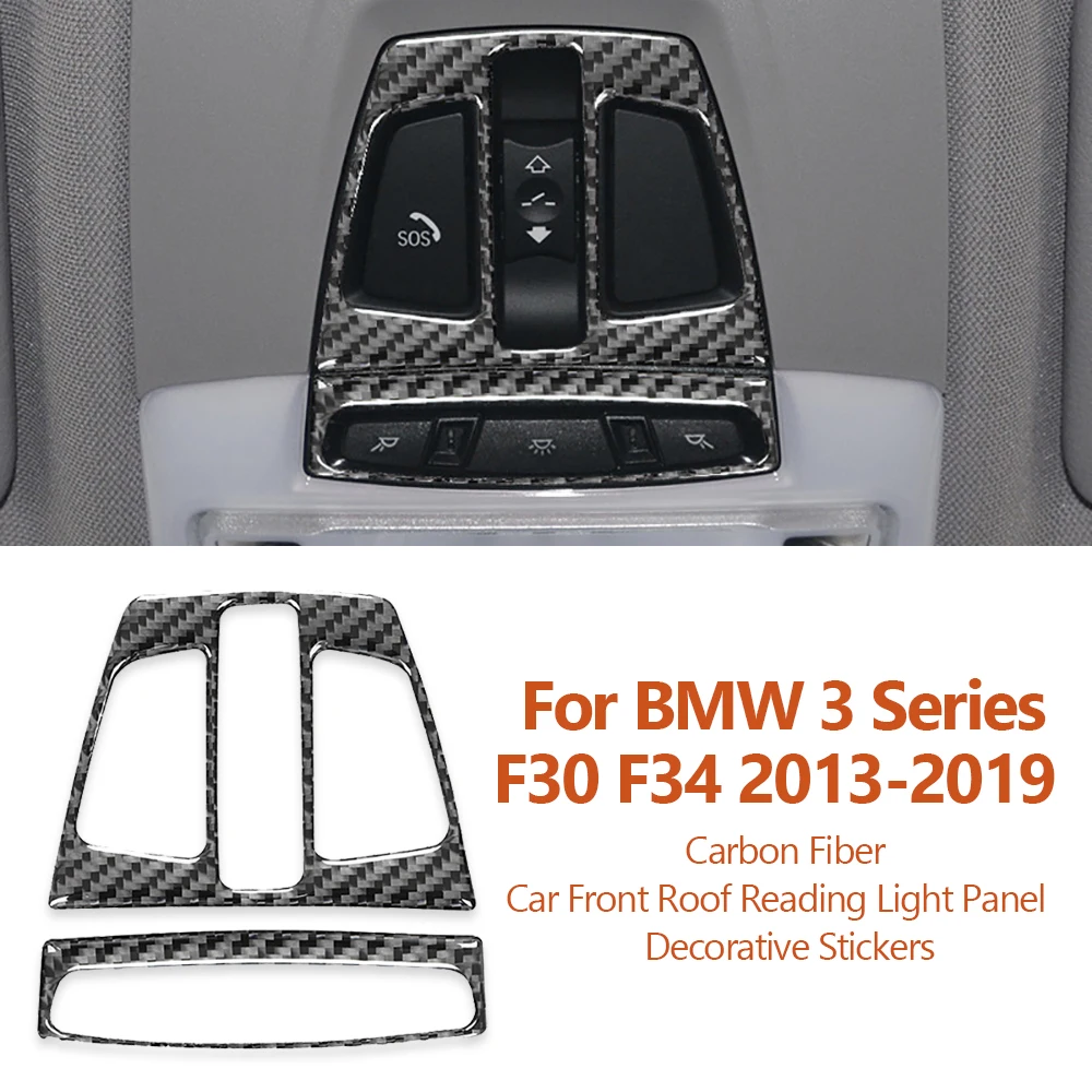 

For BMW 3 Series F16 F30 F32 F34 2013-2019 Carbon Fiber Car Front Roof Reading Light Panel Decorative Stickers Auto Accessoriess