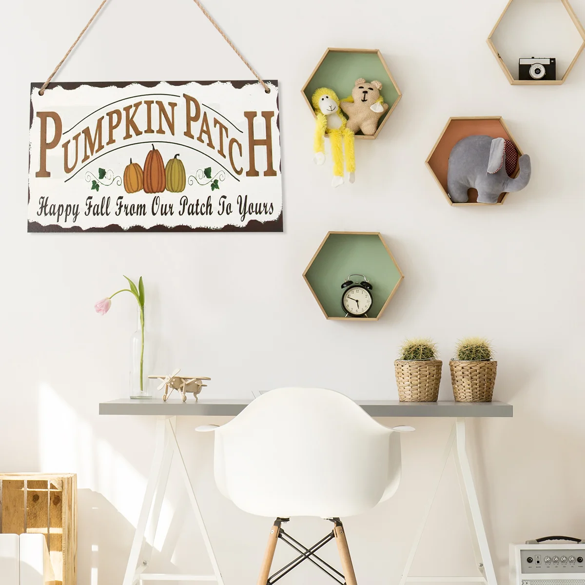 

Happy Harvest Board Pumpkin Pattern Indoor Outdoor Board for Festival Office Home Party