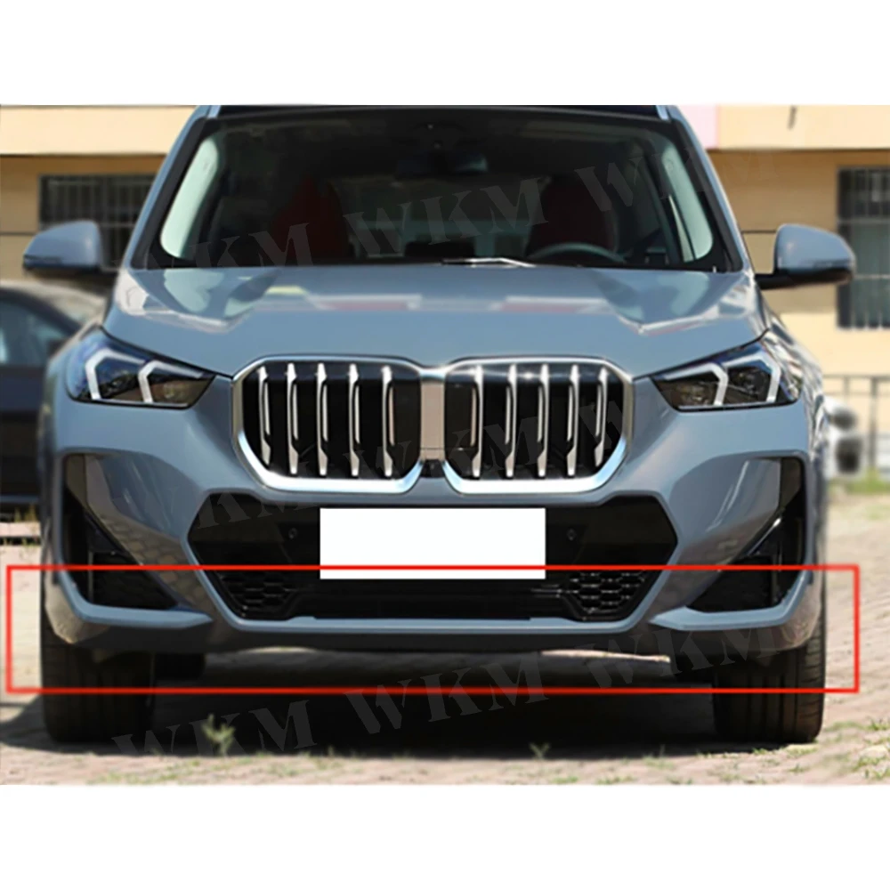 Для BMW X1 U11 IX1 M Sport 2023 + спортивный глянцевый черный передний бампер спойлер губа