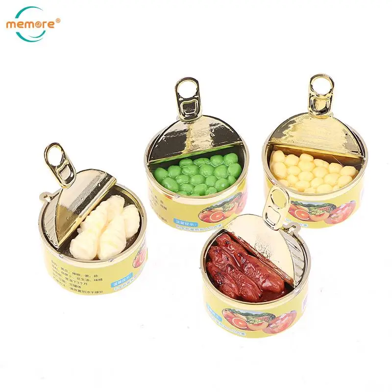 

1PC 1:12 Dollhouse Miniature Food Mini Fish Can Meat Can Canned Bean Model Toy Kitchen Pretend Play Doll House Decor Accessories