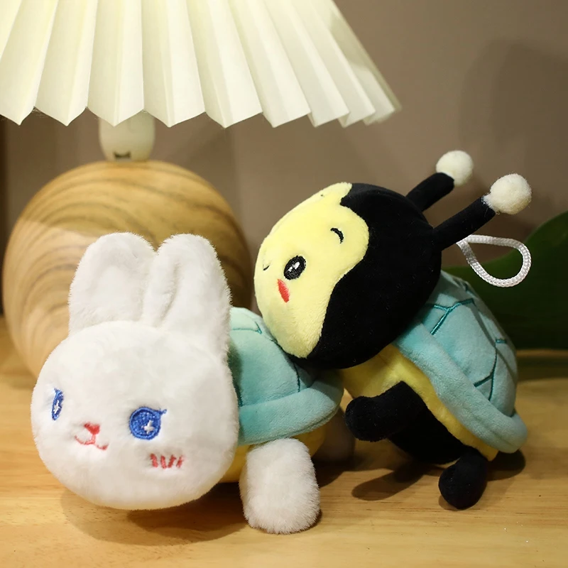 

1 шт., игрушка-кольцо 20 см, пчела, кролик, черепаха и милая искусственная кожа в сочетании с куклой с пушистым хвостом в качестве счастливого п...