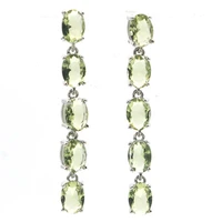 43x5mm princess cut square created dark green amethyst tanzanite for girls daily wear silver stud earrings
