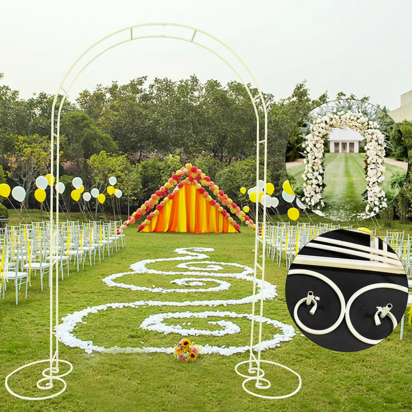 

7,5 футов белый металлический высокий Свадебный Арка сад свадебное украшение для выпускного вечера Цветочная стойка для событий