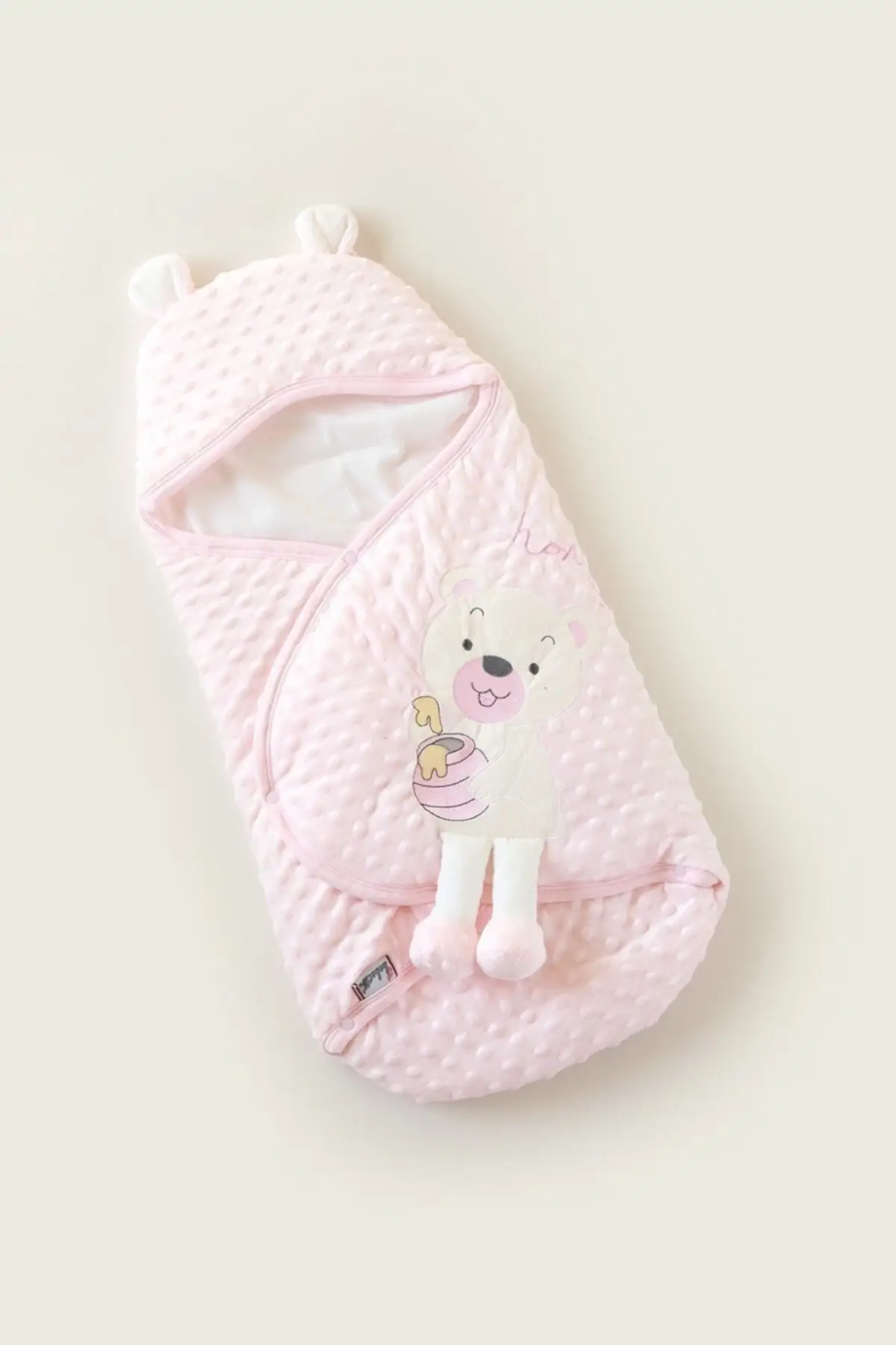 Cute Topitos Embroideried Velboa Swaddle Cotton Pink 100 x Baby & Kids Blanket Home Textile Textile & Furniture