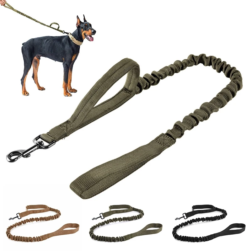

Tactical Bungee Dog Leash Adjustable Nylon Dog Collar Leash for Medium Large Dogs Pet Leashe for Outdoor Walking Running Jogging