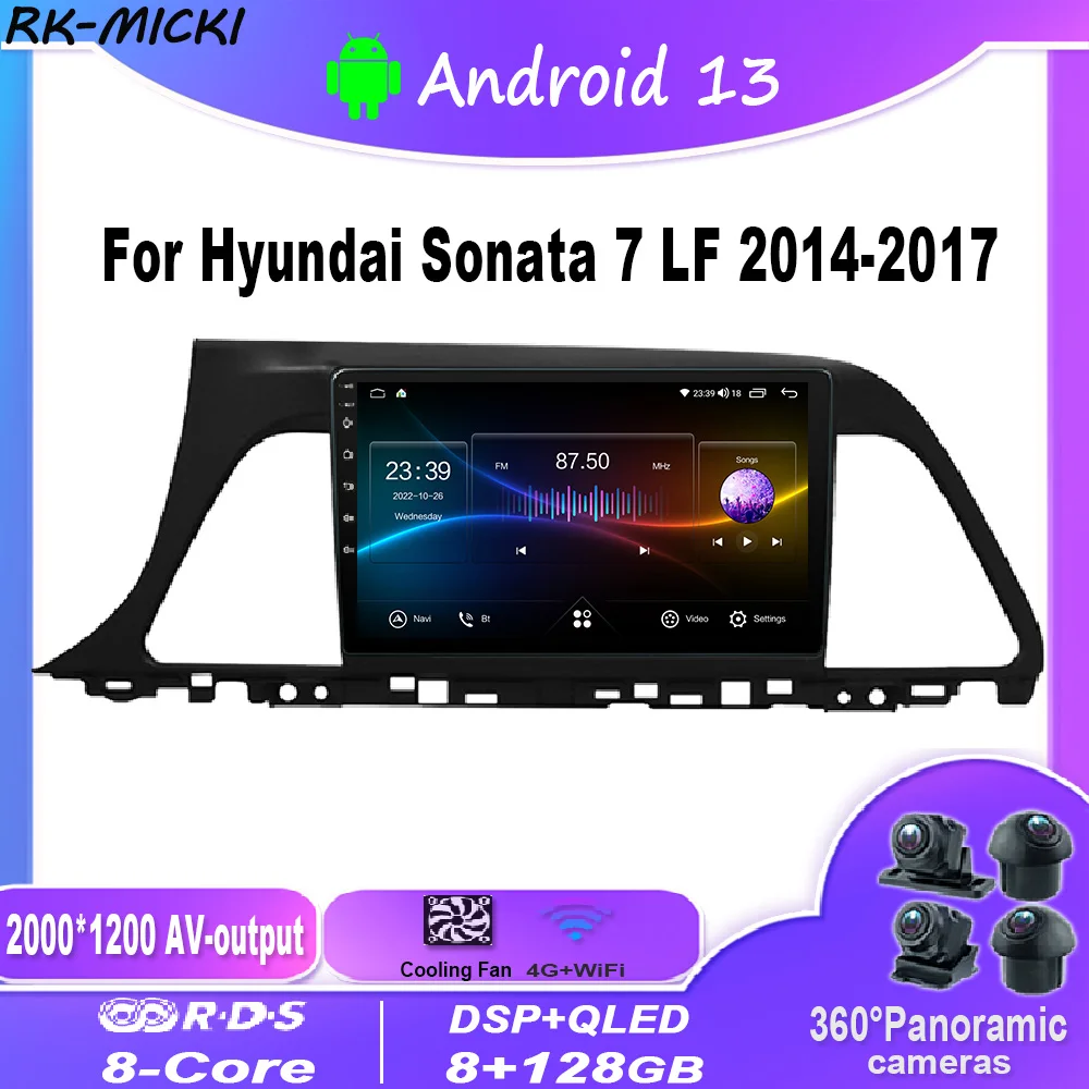 

Автомобильный радиоприемник с GPS, автомобильный мультимедийный плеер с Android 13,Carplay, для Hyundai Sonata 7 LF 9 2014-2017,4G,WiFi,DSP,BT