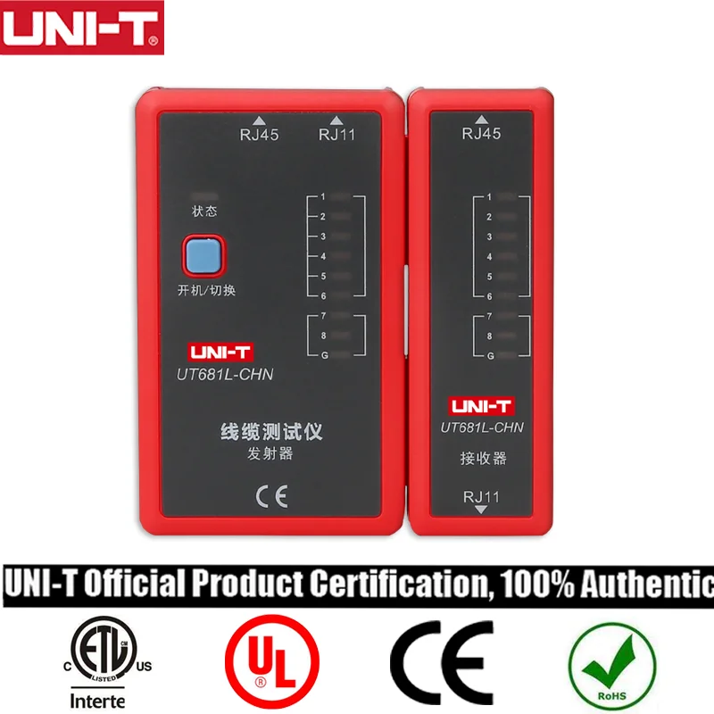 Probador de Cable LAN UNI-T UT681L/C RJ45 RJ11, Cable de red, línea...