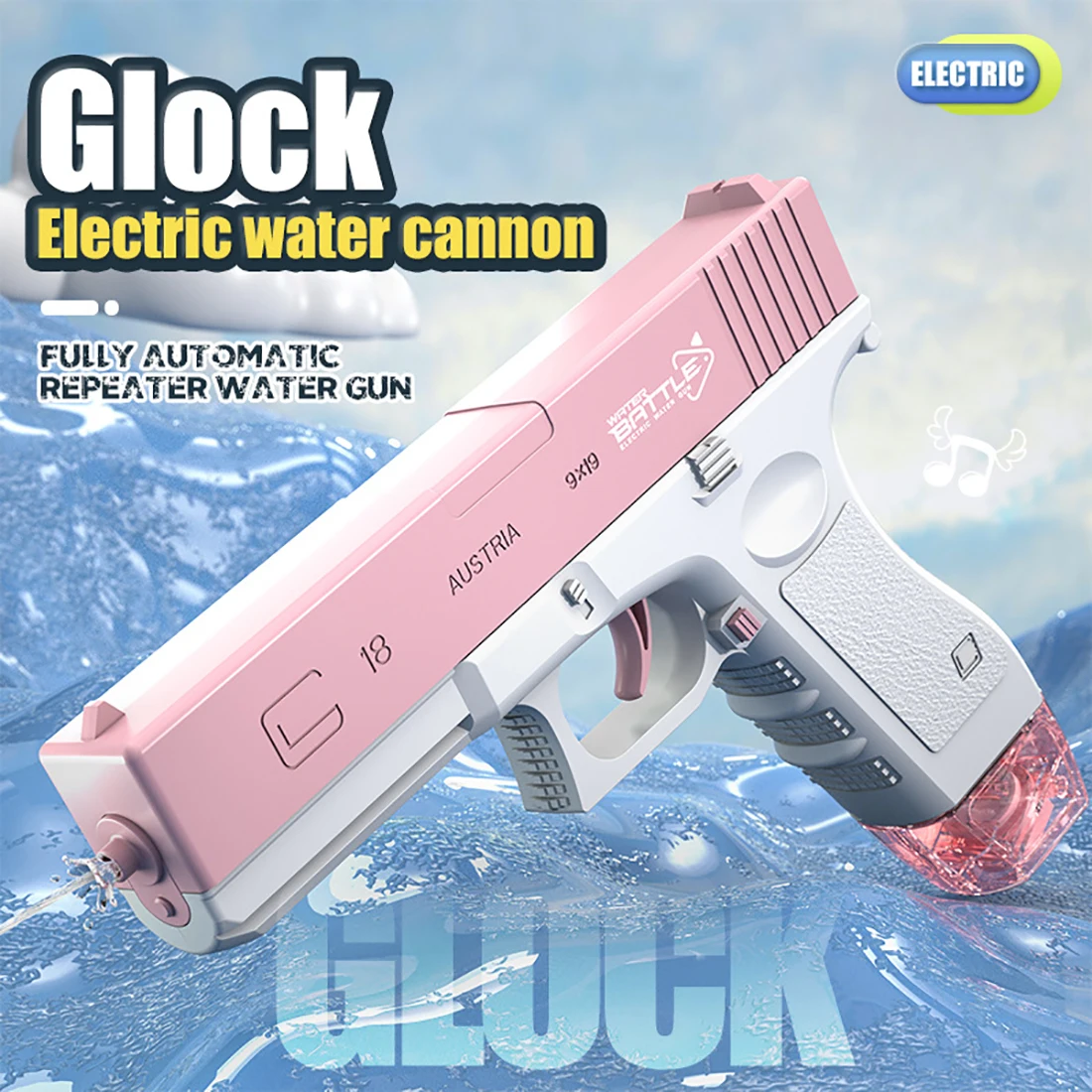 

Автоматический водяной пистолет, электрический игрушечный пистолет высокого давления, большой зажим, для летнего бассейна, пляжа