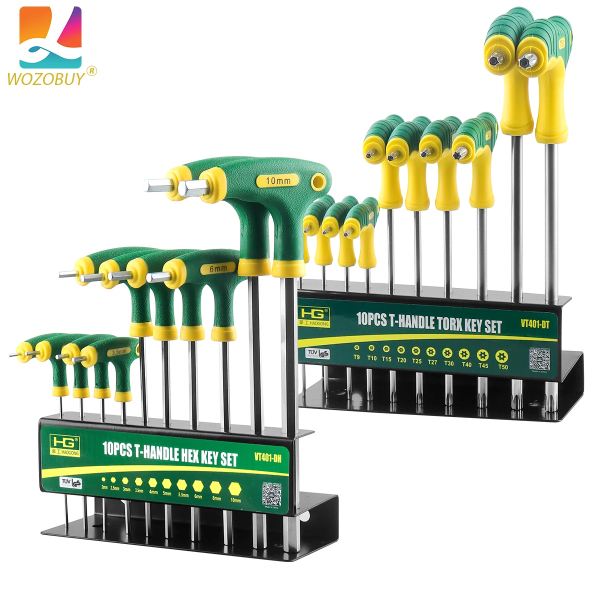 WOZOBUY Набор Шестигранных Ключей С Т-образной Ручкой Метрический Размер Для