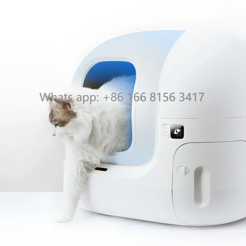 Белый интеллектуальный автоматический туалет для кошек Wi-Fi умный ящик с