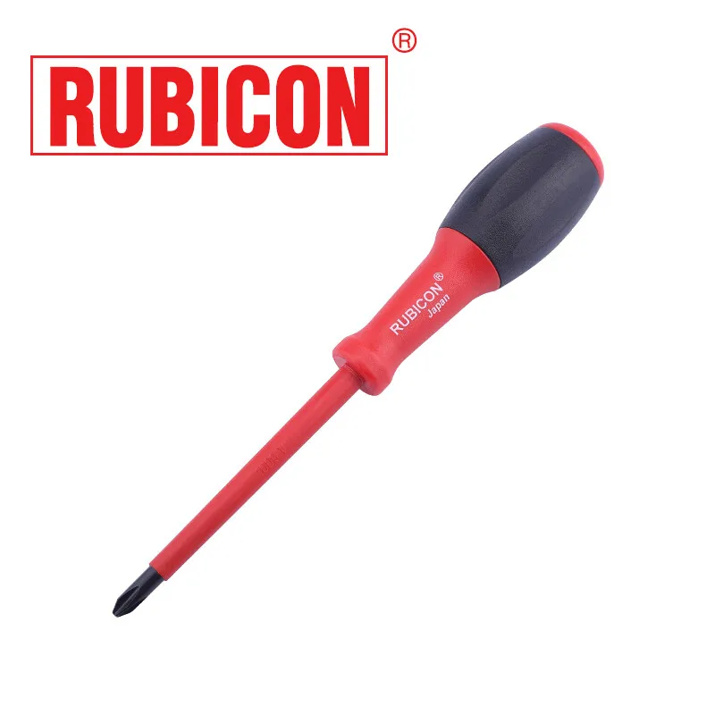 Японская Изолированная Отвертка Rubicon VDE1000V Phillips PH0/1/2 с плоской головкой 2 5/3 0/3 5/4 0/5