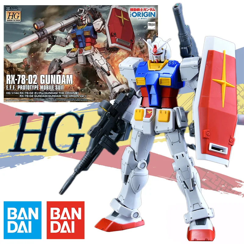 

Bandai Original HGGOT 1/144 RX-78-02 Gundam E.F. Экшн-фигурка аниме, набор моделей для сборки, подарок для ребенка