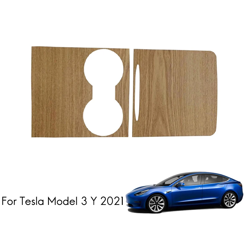 

Car Center Console Instrument Panel Wood Grain Sticker Decoration Trim For Tesla Model 3 Y 2021 Car Styling