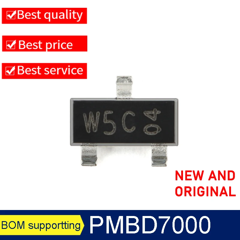 

100PCS/Lot Original PMBD7000 Marking W5C SOT-23 100V 215mA SMD Triode NEW