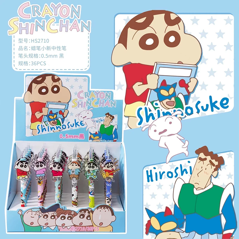 

36 шт. Новый Crayon Shin-chan аниме патч-ручка мультяшная Милая нейтральная ручка для письма для студентов