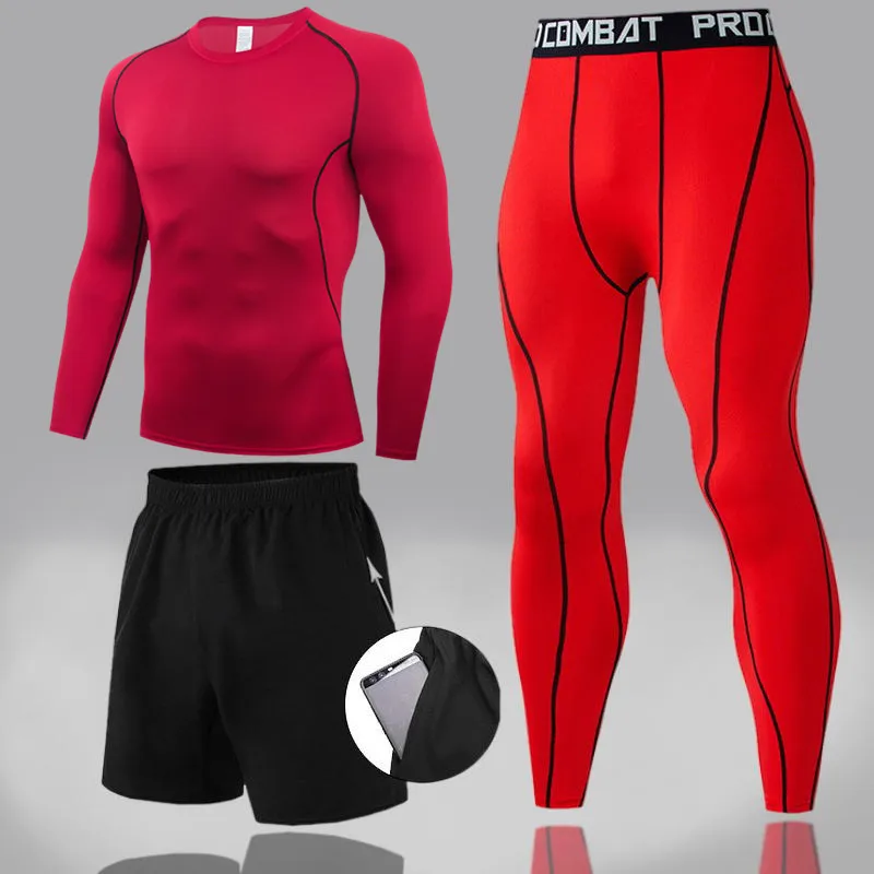 Compression Men Tracksuit Thermal Set Compression underwear rash guard Warm Fitness Jogging suit Quick Dry Men's Clothing