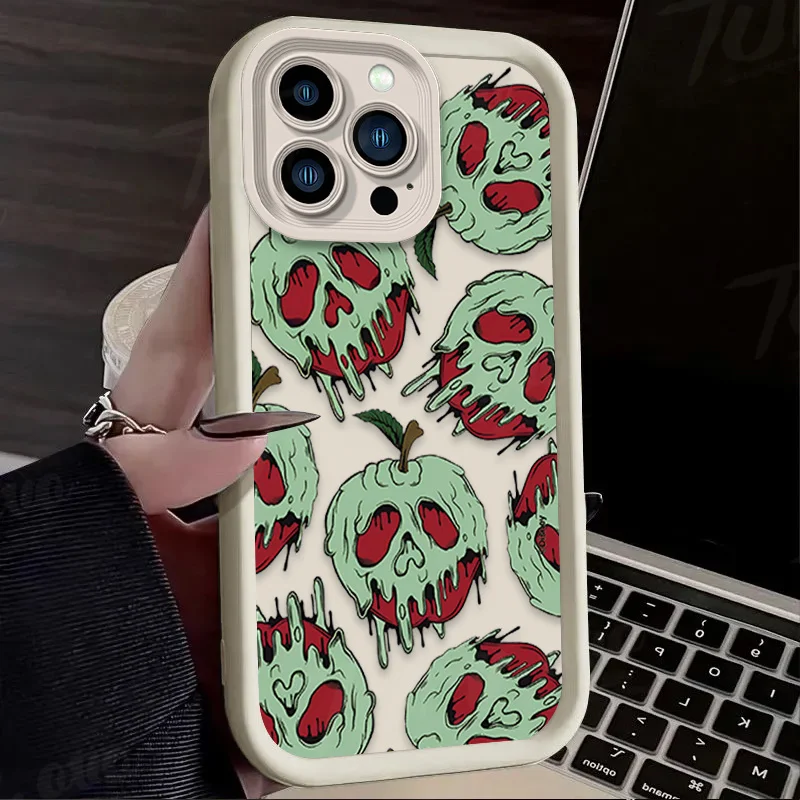 Чехол для телефона iPhone 15 14 13 12 11 Pro Max X XS XR 7 8 Plus SE 2020 снежно-белый ядовитый Apple мягкий