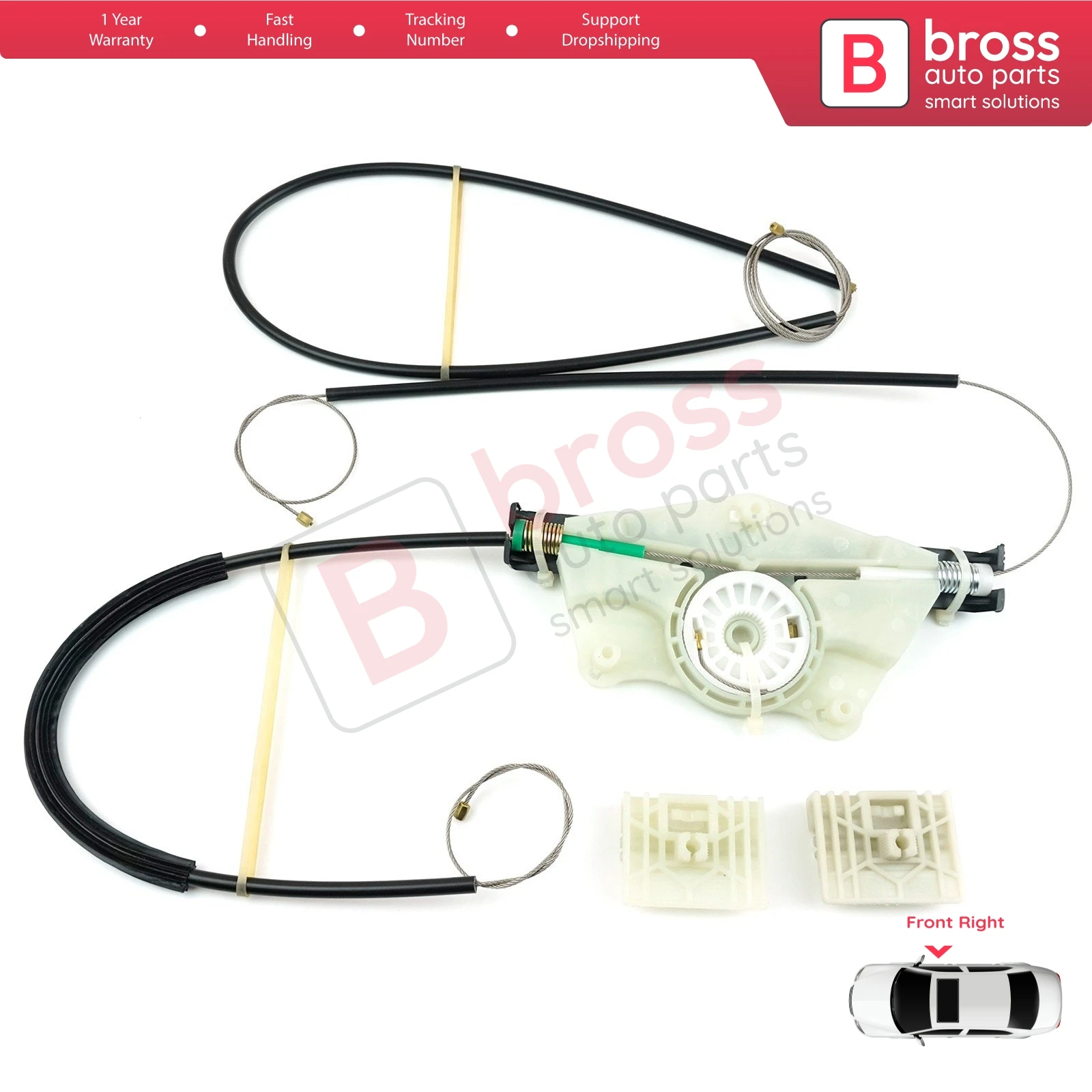 

Комплект для ремонта оконных регуляторов BWR848, передняя правая дверь для VW Touareg MK1 7L Porsche Cayenne MK1 9PA 955 957 2002-2010 7L0837462