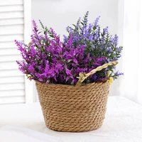 3pcs artificial plastic lavender bouquet wedding arrangement party home living room table vase decor simulation flower plants