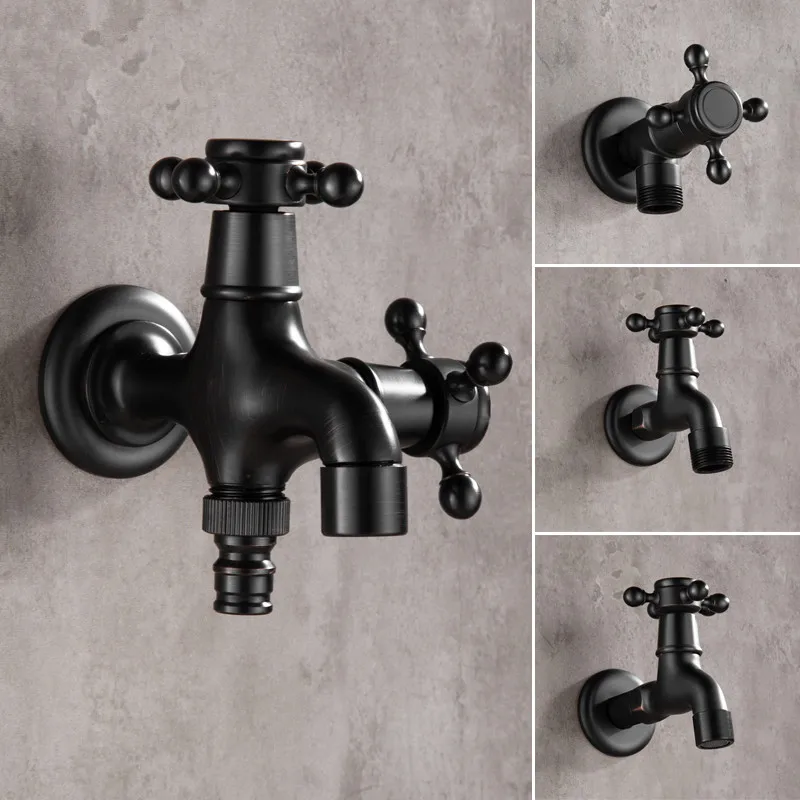 

Modern Black Bronze Single Cold Faucet Outdoor Faucet Garden Wall Faucet Faucet Bathroom Washing Machine Faucet