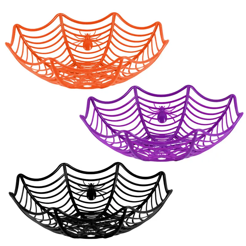 

Halloween Black Spider Web Kom Fruitschaal Snoep Biscuit Pakket Kom Mand Truc Of Behandelen Decor Voor Halloween Party Dropship