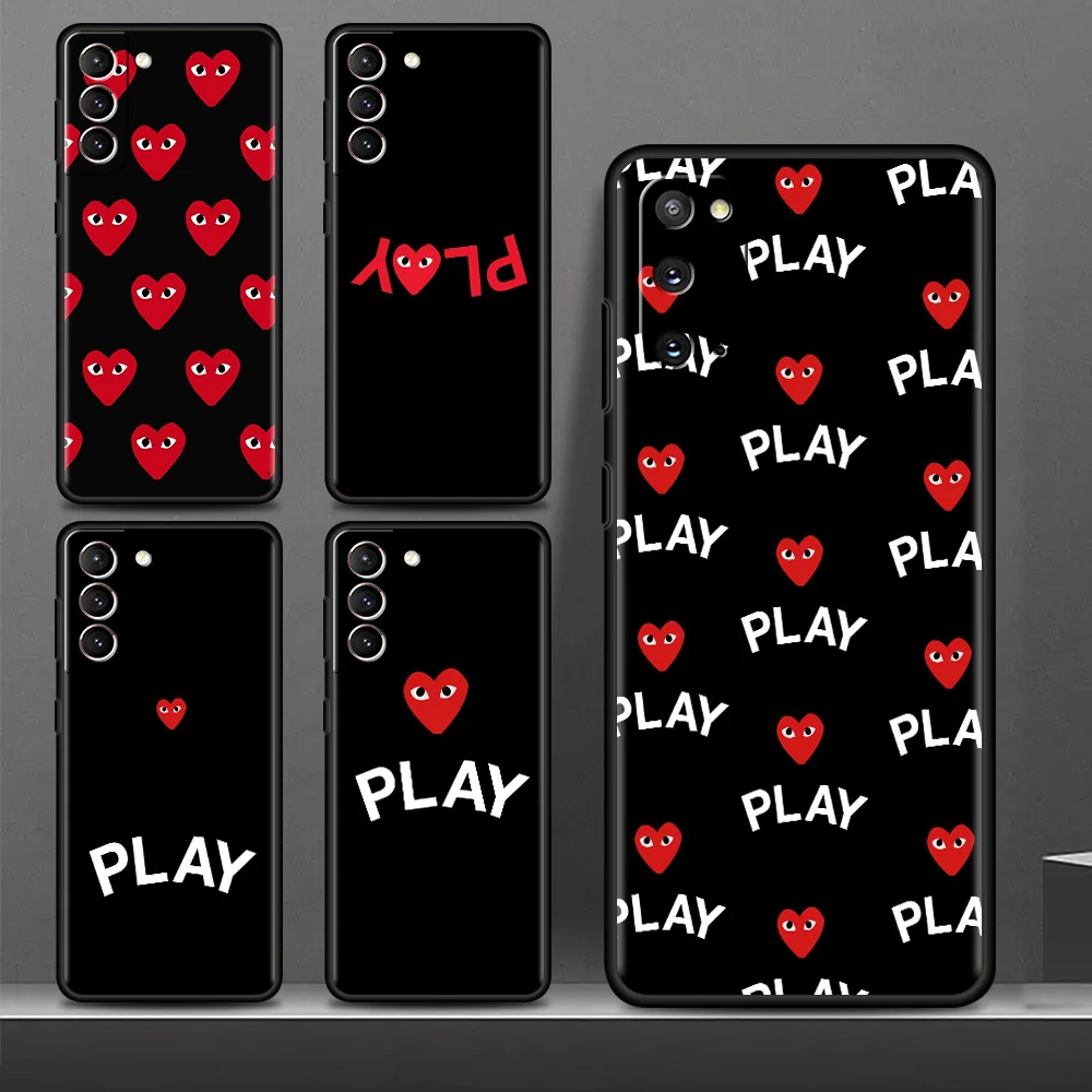 

PLAY Heart Comme D-Des Garcons Case For Samsung Galaxy S22 S20 FE S21 Plus S10 Lite S9 S8 S10e Note 20 10 Lite Phone Cover