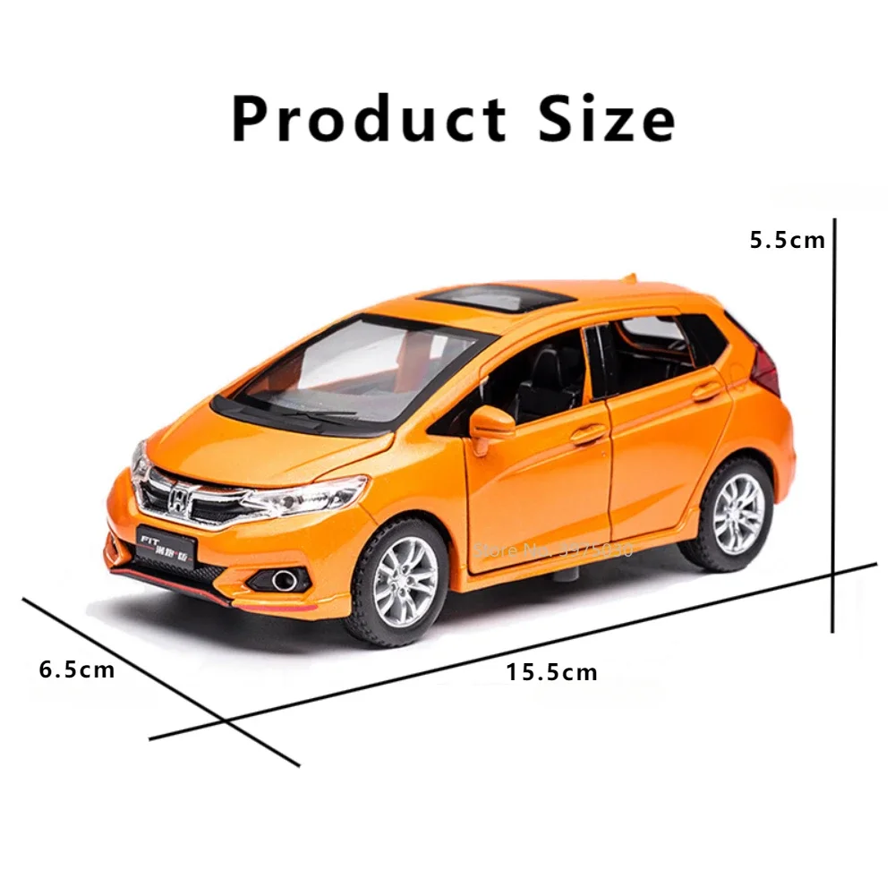 wa metalowa karoseria Honda Fit GK5 Diecast Model samochodu z otwieranymi drzwiami Pociągnij tylne światło Funkcja muzyczna Z...