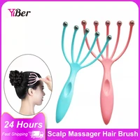 grabki do skory glowy rake head massage ball comb five claw scalp magnetic bead stress release hair brush five finger massager