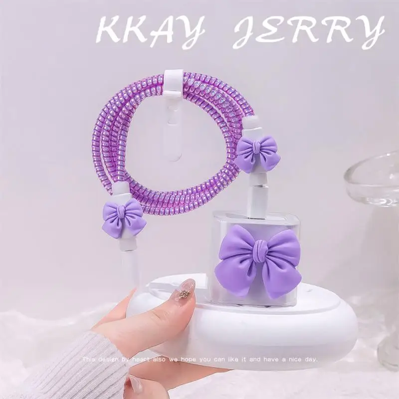 

Prevent Breaking Usb Data Cable Case 20w Charger Head Winding Rope Cute Protective Sleeve Charging Cable Accessories