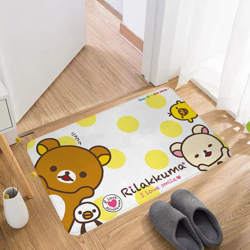 

Room Mats Entrance Doormat Rilakkuma Door Mat Kitchen Carpet Floor Rugs Bathroom Non-slip Bath Welcome Rug Hallway Custom House