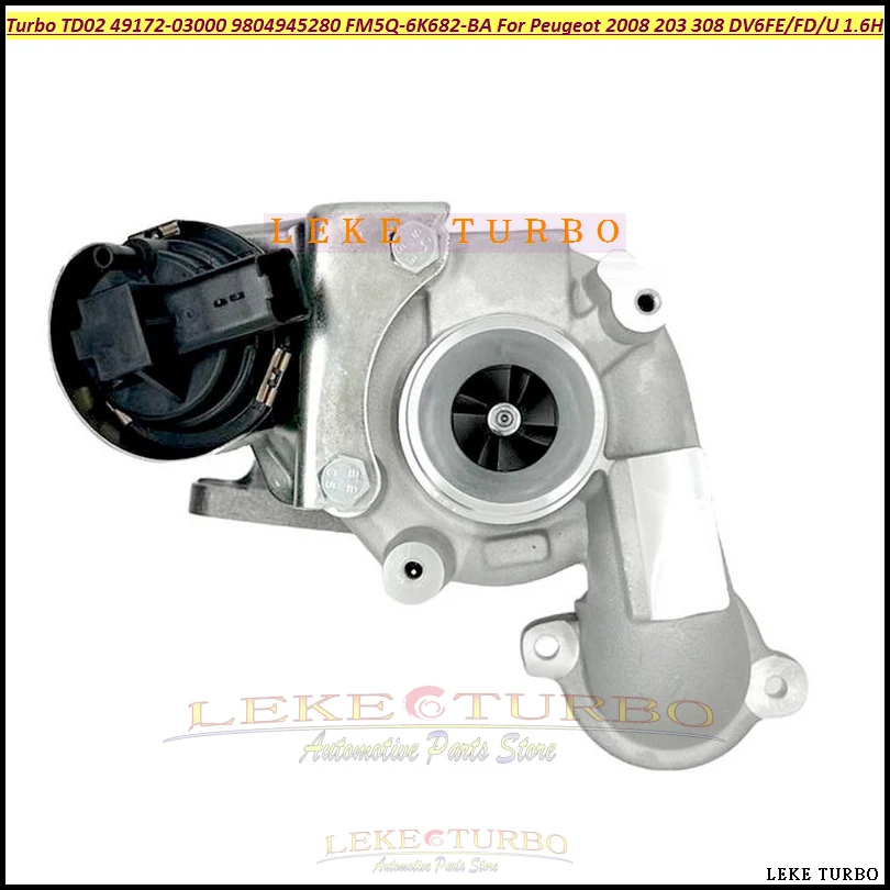 Турбокомпрессор TD02L 9804945280 49172-03000 для Citroen Berlingo C3 DS3, Peugeot 2008 203 308 SW Partner DV6FE DV6FD DV6FDU 1.6 HDi (art.: 3920d9b2d2cb7) - 3920d9b2d2cb7