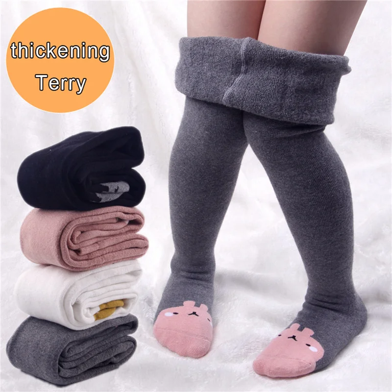 

Toddler Girls Autumn Winter Warm Tights, Breathable Fleece Lined Pantyhose Stockings Elastic Footed Leggings 0-4Years