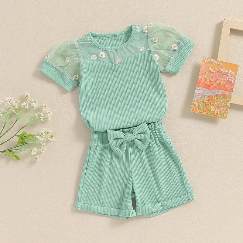 Летняя одежда для маленьких девочек Лоскутная Сетчатая футболка с коротким