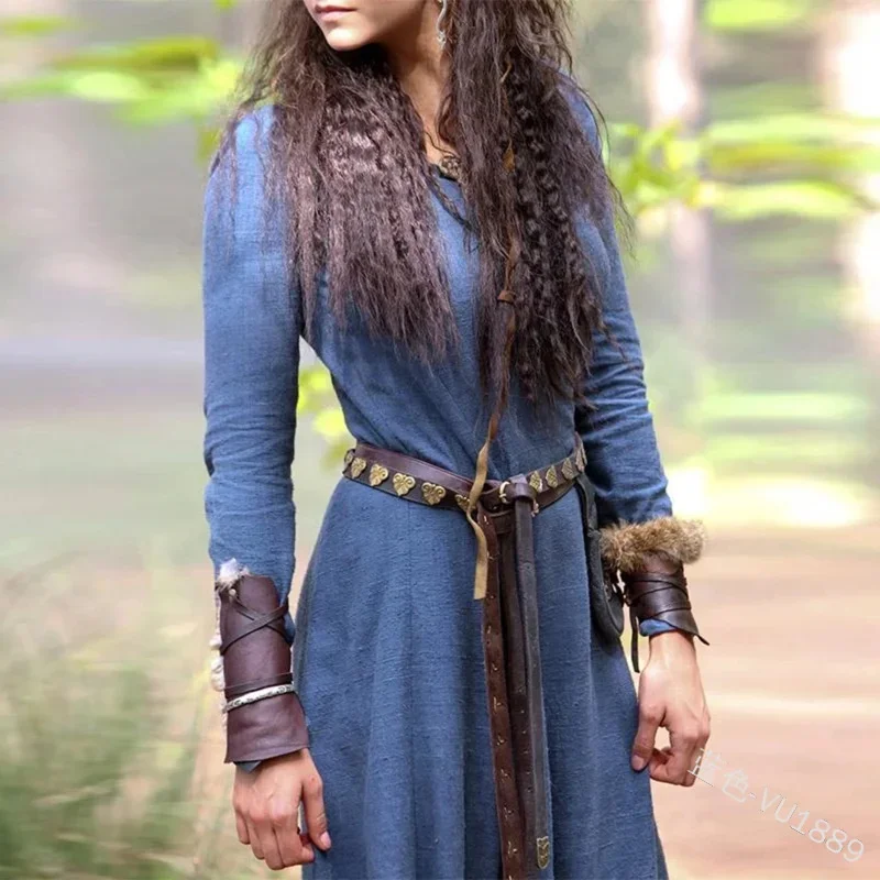 Женское платье-макси с длинным рукавом в стиле эльфия