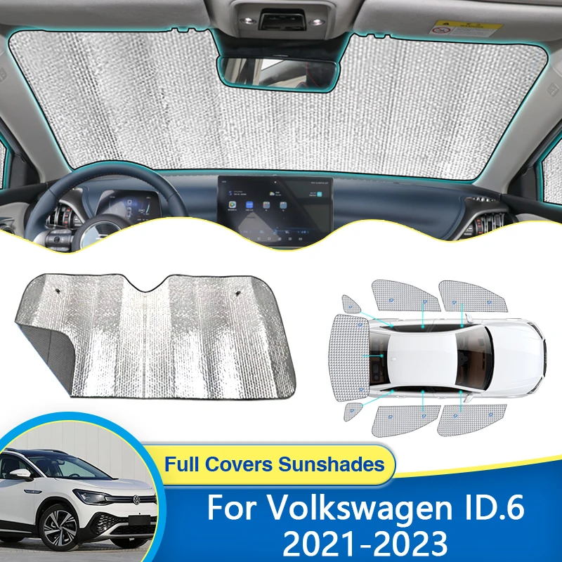 

For VW Volkswagen ID.6 2021 2022 2023 Sun Window Visors Mats Covers Windshield Sunshades Sunproof Curtains Shade Car Accessories