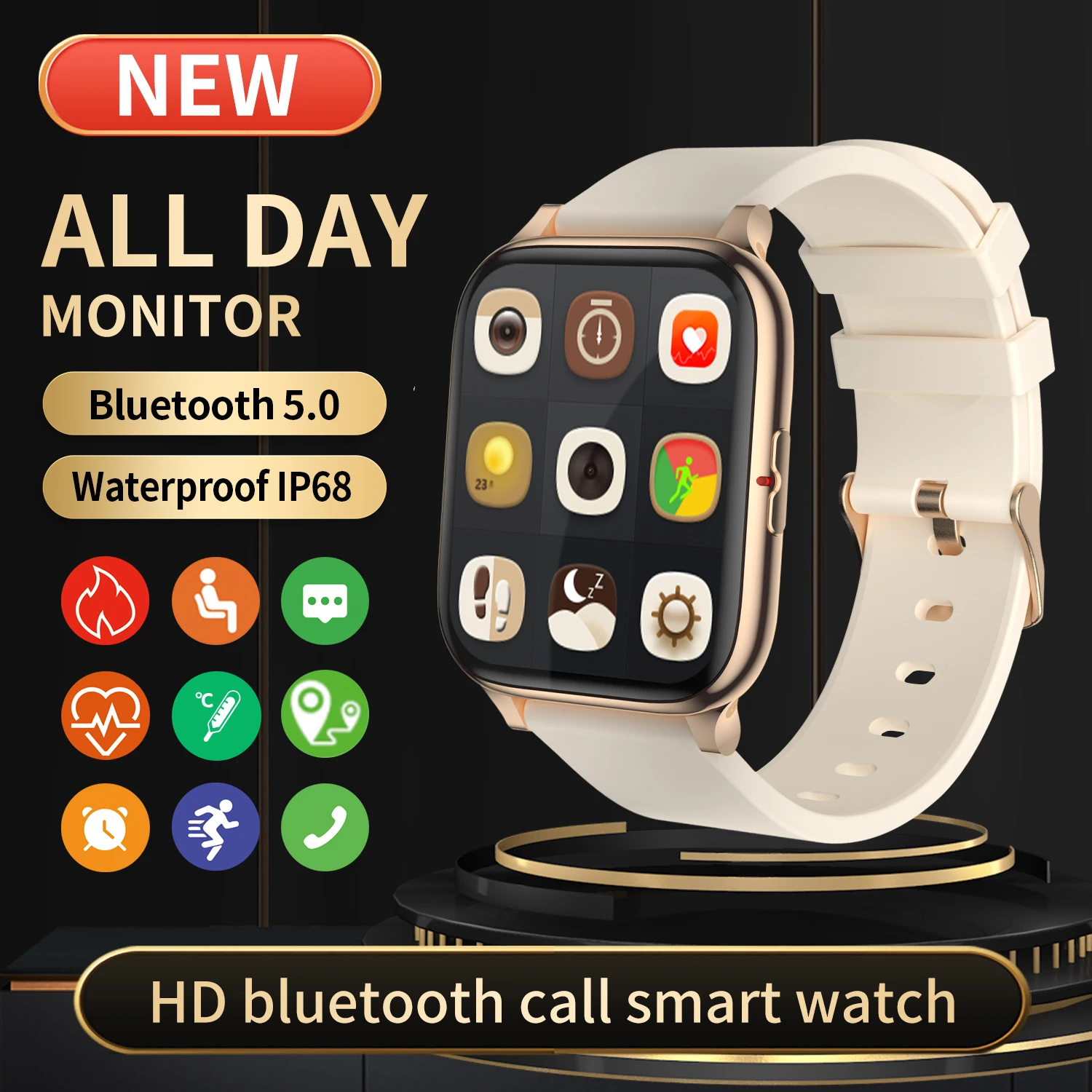 

[New Version] Smart Watch Wireless Charging Smart Watch Bluetooth NFC GPS Tracker Android Call Watch Men Women Fitness Bracelet