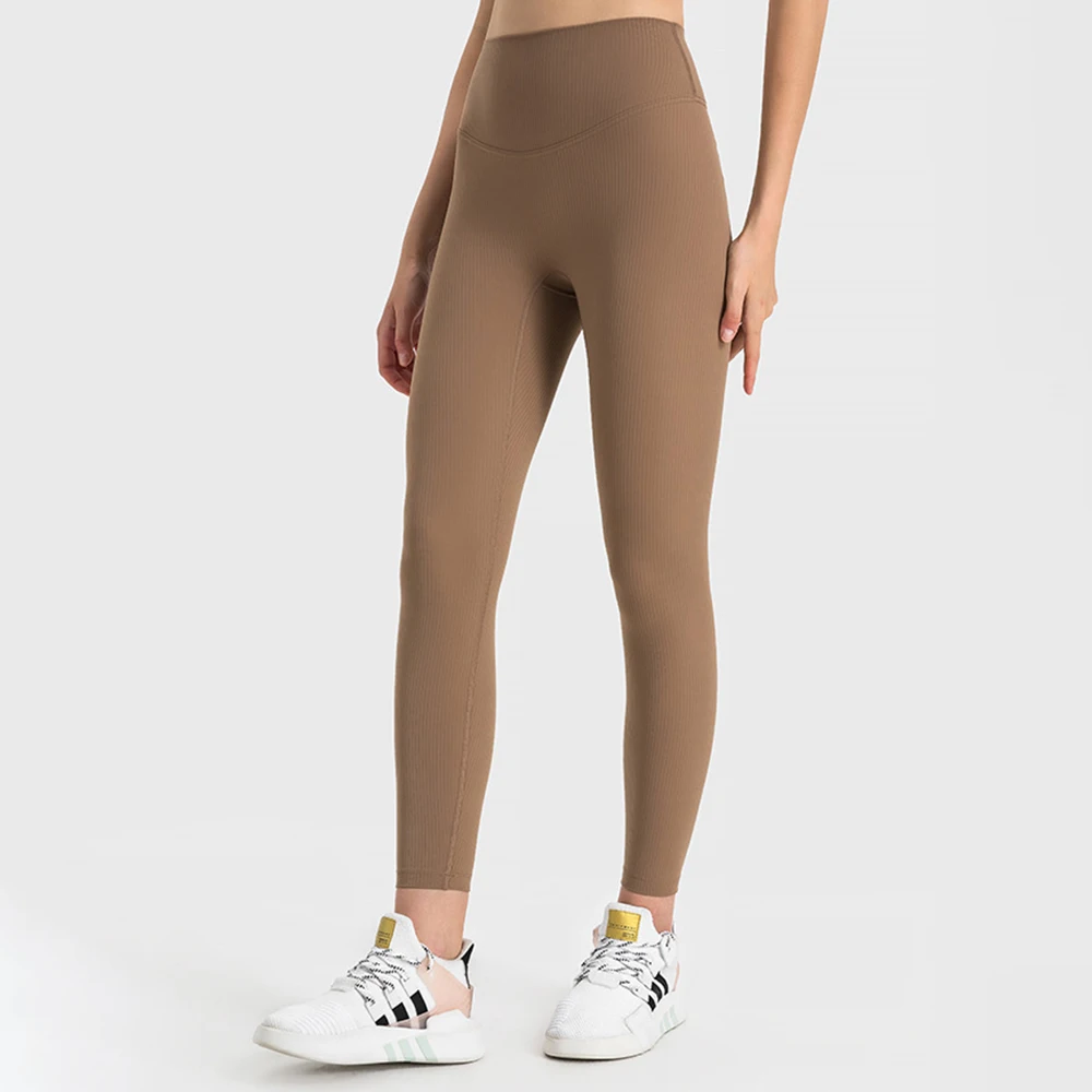 Ribbed Leggings for Women Fitness Gym Yoga Pants Jogging Tights High Waist Hip Lift Women Pants Push Up Running Fitness Leggings