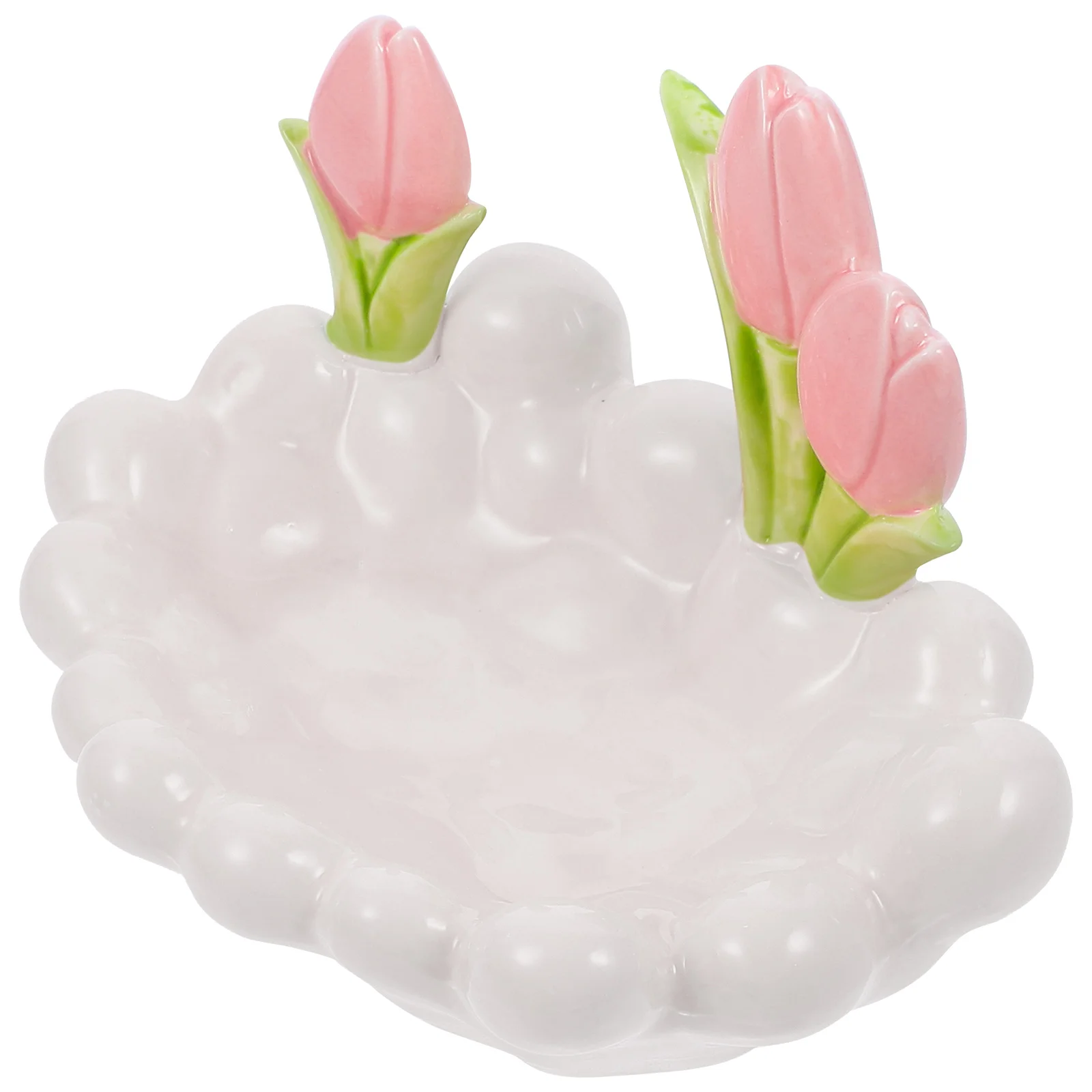 

Home Decor Plate Ring Storage Holder Tray Trinket Display White Dish Jewelry Dresser