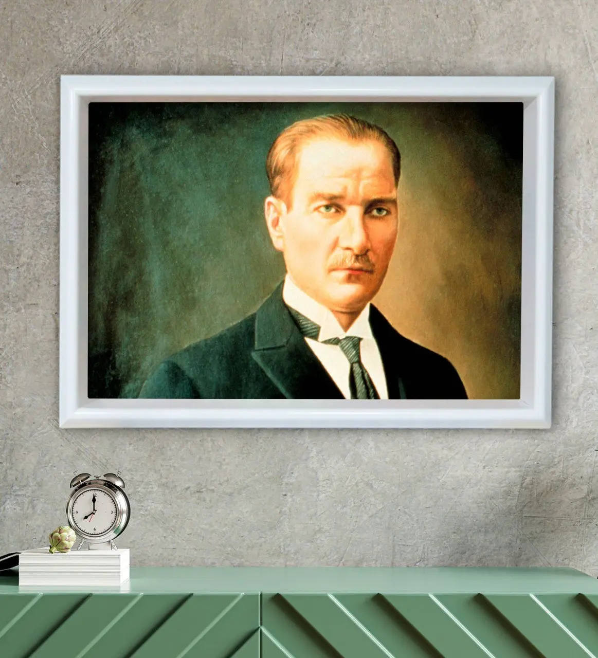 

BK Подарочный atatюрk тематический деревянный стол с рамкой на заказ 30x46cm-7